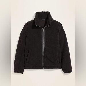 Old Navy Women’s Sherpa inspired Black Zip-Up Jacket Size XL